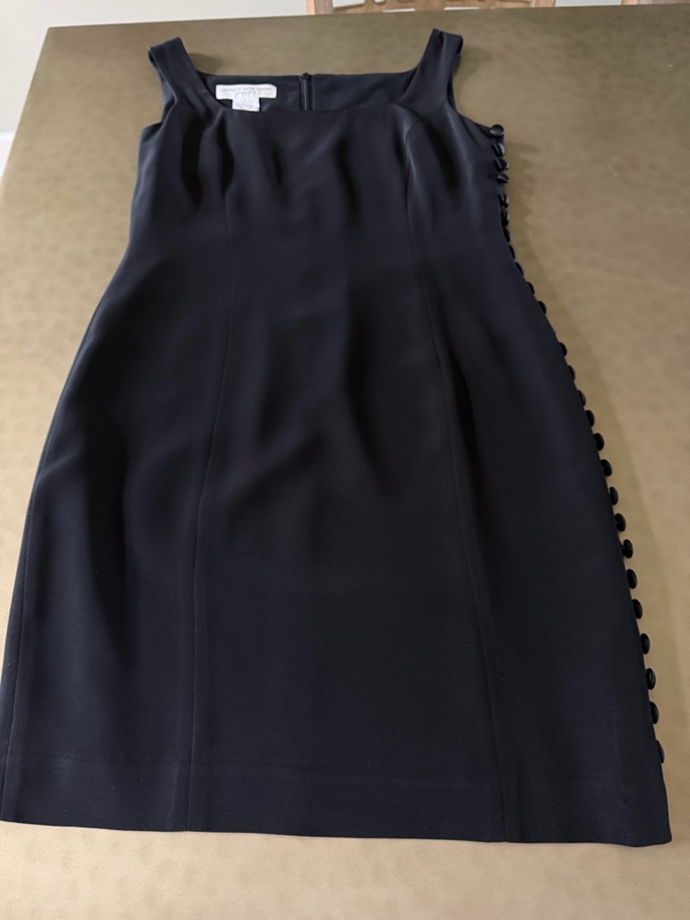 Jones New York 2-Piece Black Sleeveless Dress Matching Bolero Jacket, Size 8